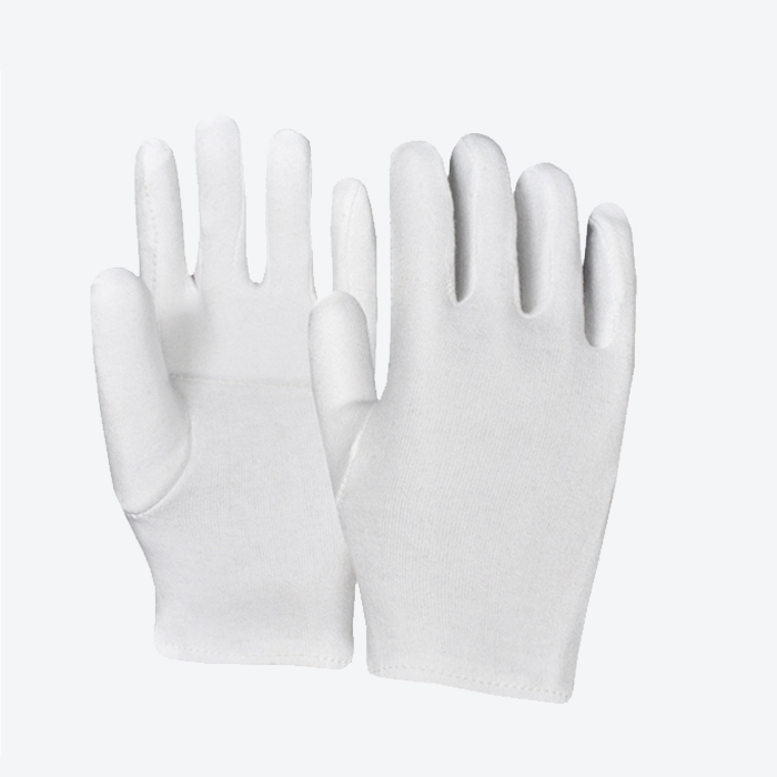 Interlock White Fourchette Double Palm Gloves