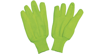 Green jersy Gloves ICS safety tex hosiery