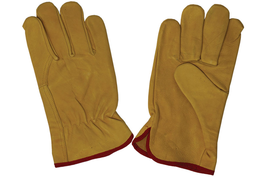 Goat Skin Leather Driving Gloves, Yellow.